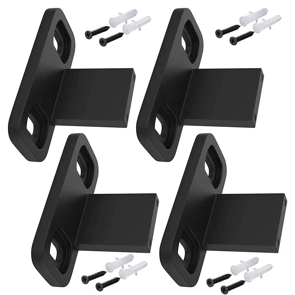 New High Quality Hot Barn Door Guides Adjustable Anti Swinging Black Carbon Steel Floor Guide Parts Sliding Floor