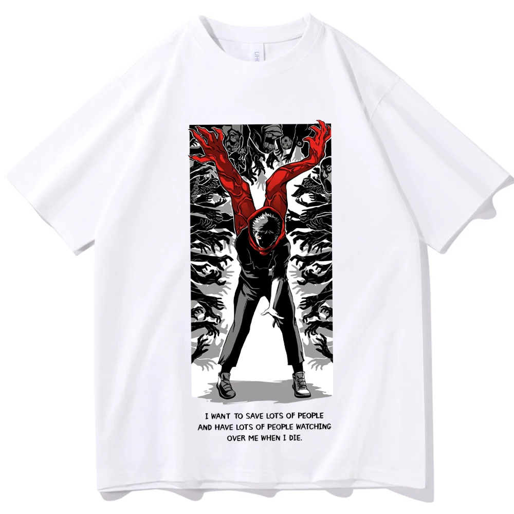 

Юютсу Kaisen рубашка аниме влюбленная рубашка подарок для ююютсу Kaisen Фан унисекс рубашки с круглым вырезом и коротким рукавом