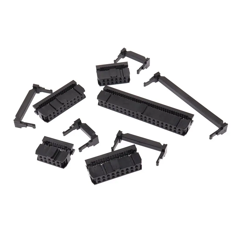 Wire Connectors 10pcs FC 6P/8/10/12/14/16/18/20/24/26/30/34/40/50/60/64 Pin 2.54mm Pitch Female IDC Socket Connector Ribbon Cable