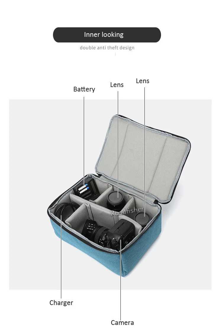 Sa74d263a5079440dacd6e197dc6704b4m Waterproof Camera Bag Oxford Insert Photography Organizer Removable Partition Dividers Storage Case Fit Canon Nikon Sony DSLR Mallzona
