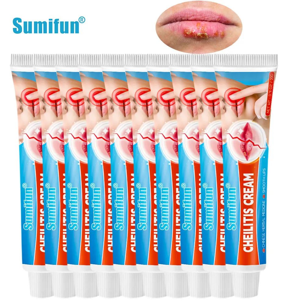 

10Pcs Cheilitis Treatment Cream Chapped Lips Scab Rehydration Inflammation Repair Sumifun Labial Herpes Cold Sores Ointment