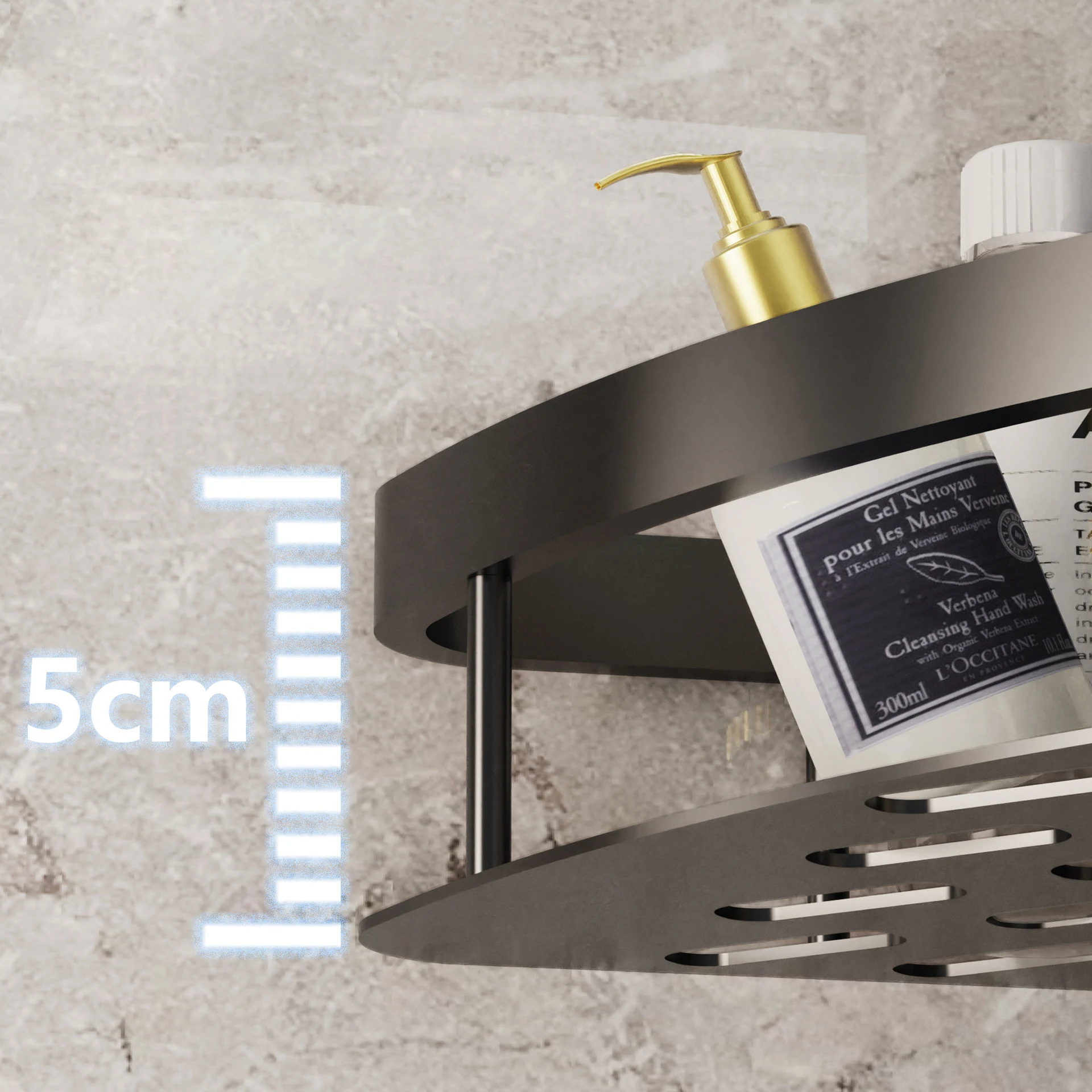 Bathroom Shelf No Drill Aluminum Alloy Shampoo Storage Rack Wall Mounted Toilet Shower Corner Shelves Bathroom Accessories 5