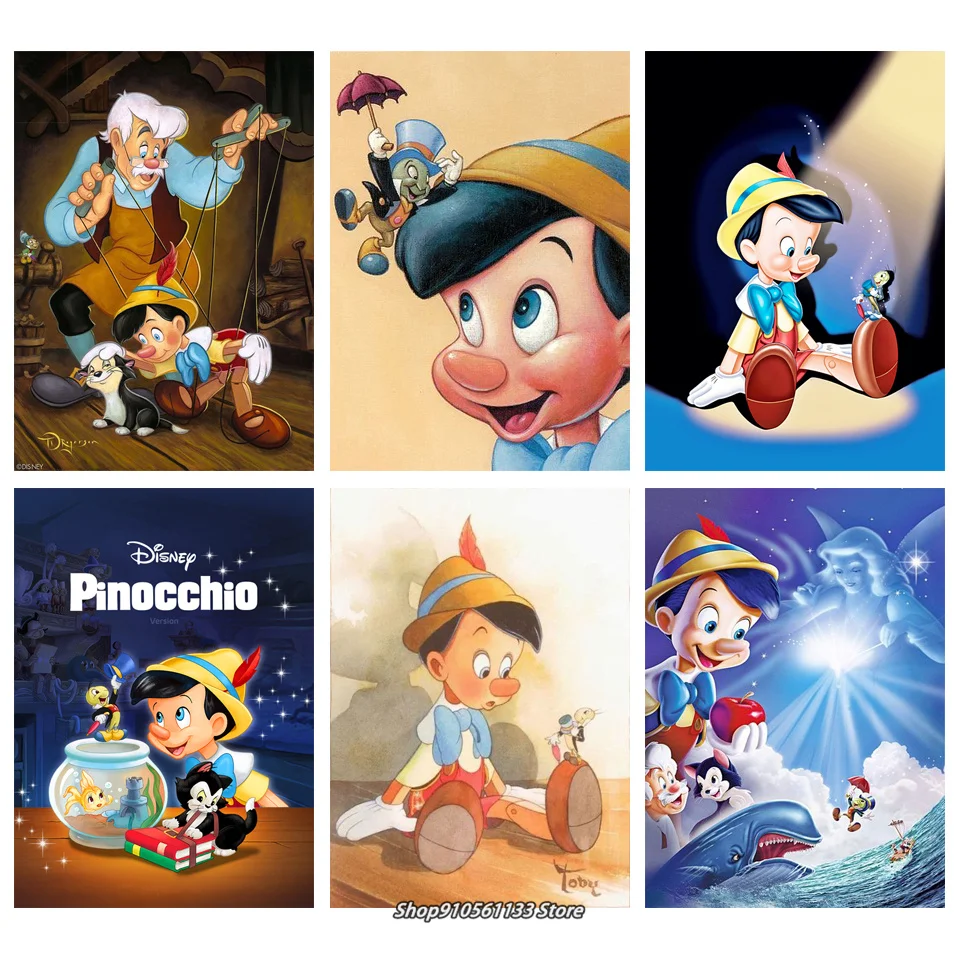 Disney Cartoon Movie Pinocchio Diy 5D Pittura Diamante Punto Croce Ricamo Completo Aneto Mosaico Decorazione Della Parete Regalo Di Compleanno Dsn153
