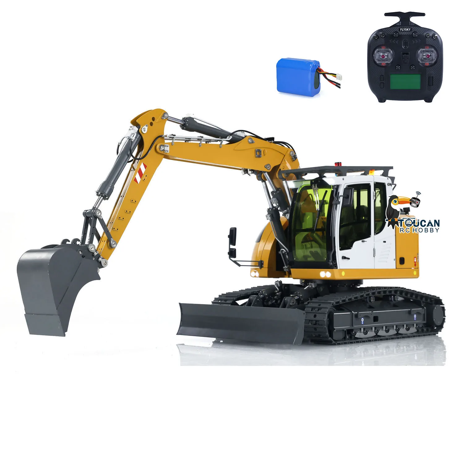 CUT 914 RC Excavator RTR 1/14 Scale Hydraulic Digger Radio Control Model Light Sound Set Construction Trucks Attachments RC Toys 3