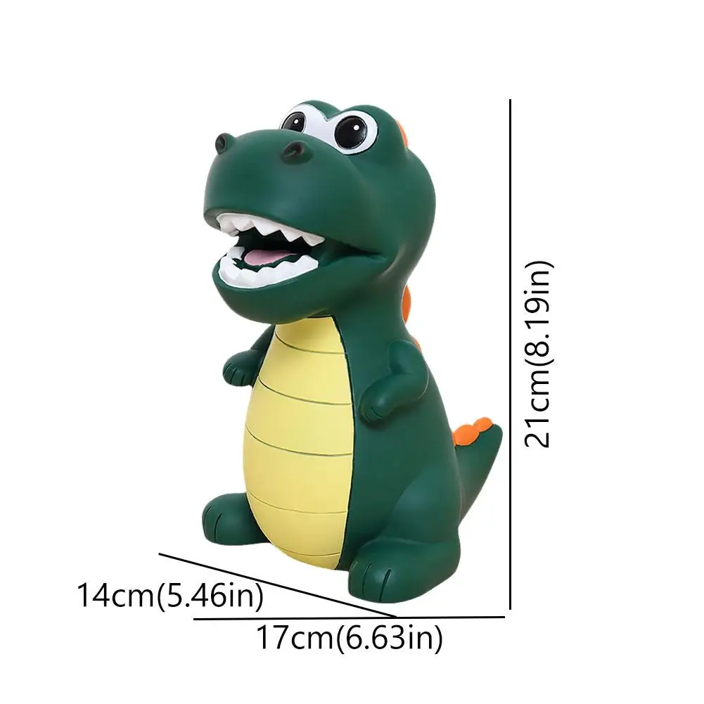 Large Capacity Dinosaur Piggy Bank Ornaments Hot Sale Cute Anti-fall Enamel Coin Piggy Bank Children's Gift Unisex 21 cm