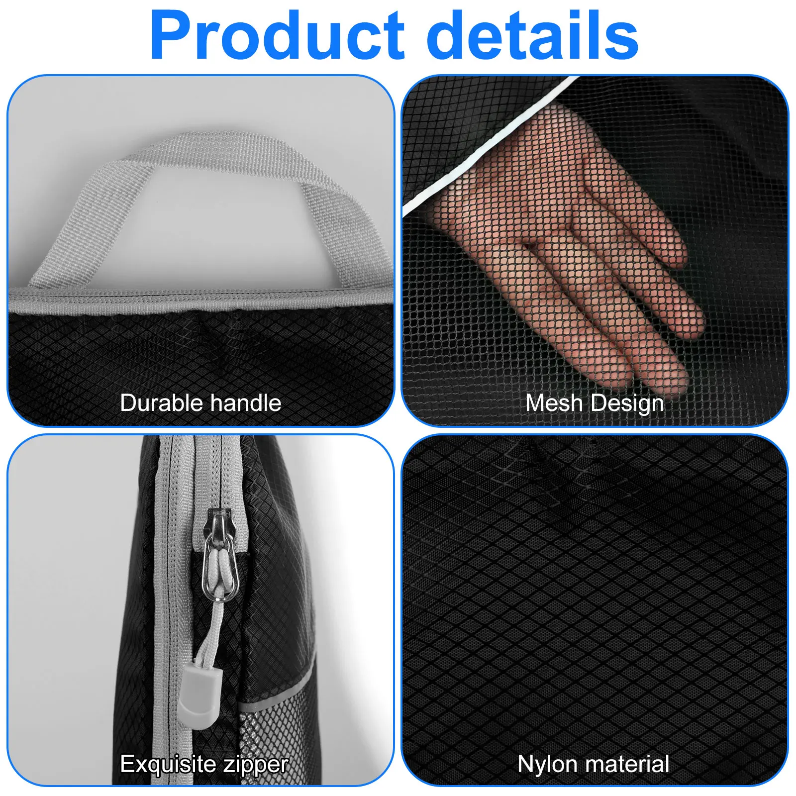6-Piece Lightweight Compression Packing Cube Set with Storage Bag