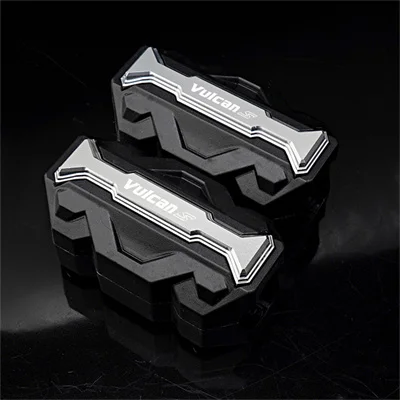 VULCANS Motorcycle Crash Bar Bumper Engine Guard with Decorative Block