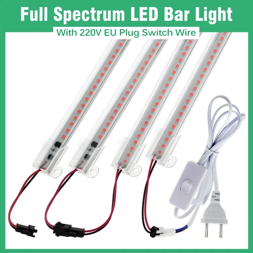 식물 성장 조명 풀 스펙트럼 LED 바 라이트 220V 50cm 식물 채소 꽃 온실 텐트 4000K 380-780nm 2