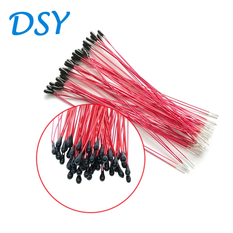10pcs Ntc Thermistor Thermal Resistor Mf52b Mf52d 10k 100k Probe Strap