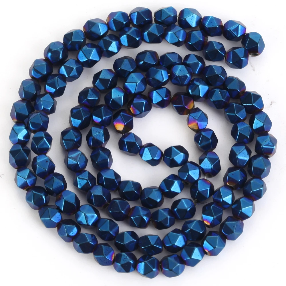 2/3/4mm Naturstein Perlen Überzogene Golds Blau Bunte Faceted Runde Hämatit Lose Spacer Perlen Für schmuck Machen DIY Armband – Detail 13