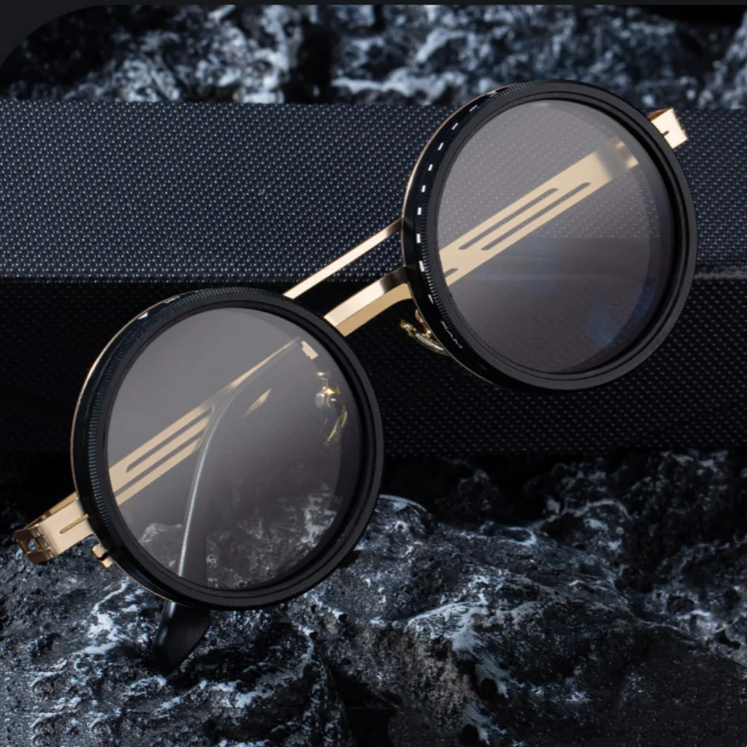 Lue's House ND9 Adjustable Dimming Sun Glasses Polarized Round Sunglasses Men Women Retro Punk Fishing Eyeglasses Outdoor Shades UV400 Glass - Image 3