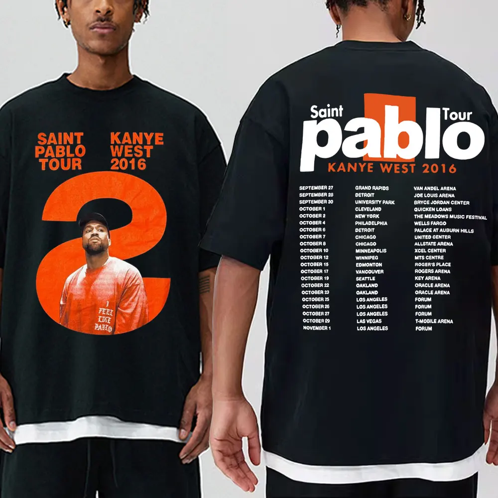 

Rapper Kanye West Print T Shirt Men's Fashion Retro Cotton Short Sleeve T-shirt Casual Hip Hop Streetwear Oversized Tee Shirt