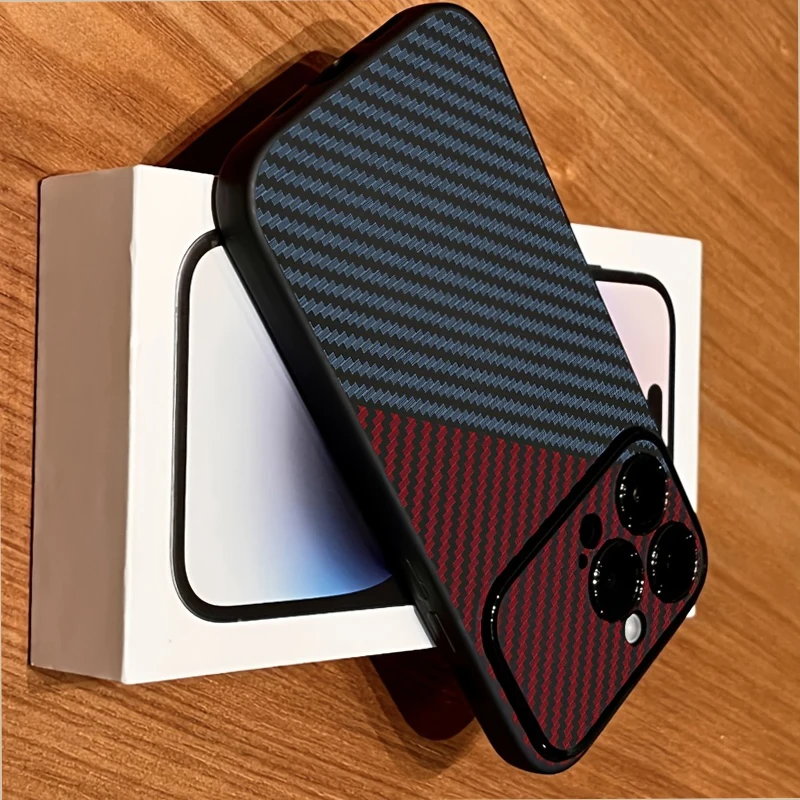 Sleek Black Carbon Fiber Pattern Matte Silicone Phone Case
