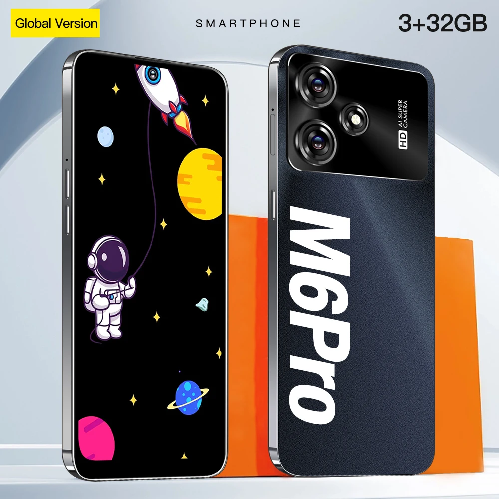 Global VER M6 pro 4G Smart Phone Quad-core 3GB+32GB 6.53 Inch Mini Smart phones Android 8 Mobile Phone 3250mAh Battery Face lD