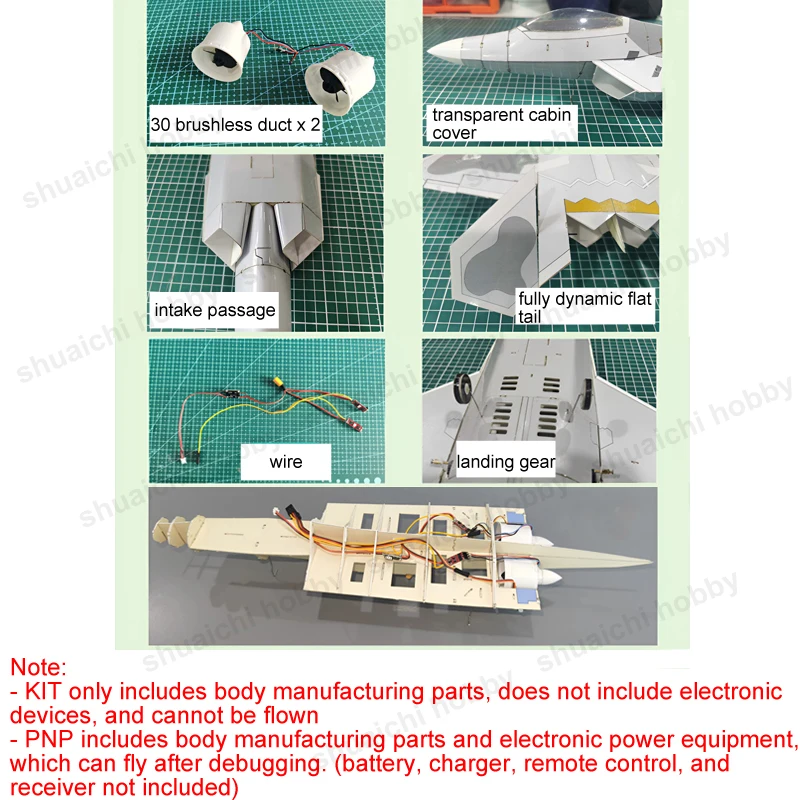 1Set F-22 Toy Airplane KIT/PNP Double 30 Brushless Duct Fixed Wing