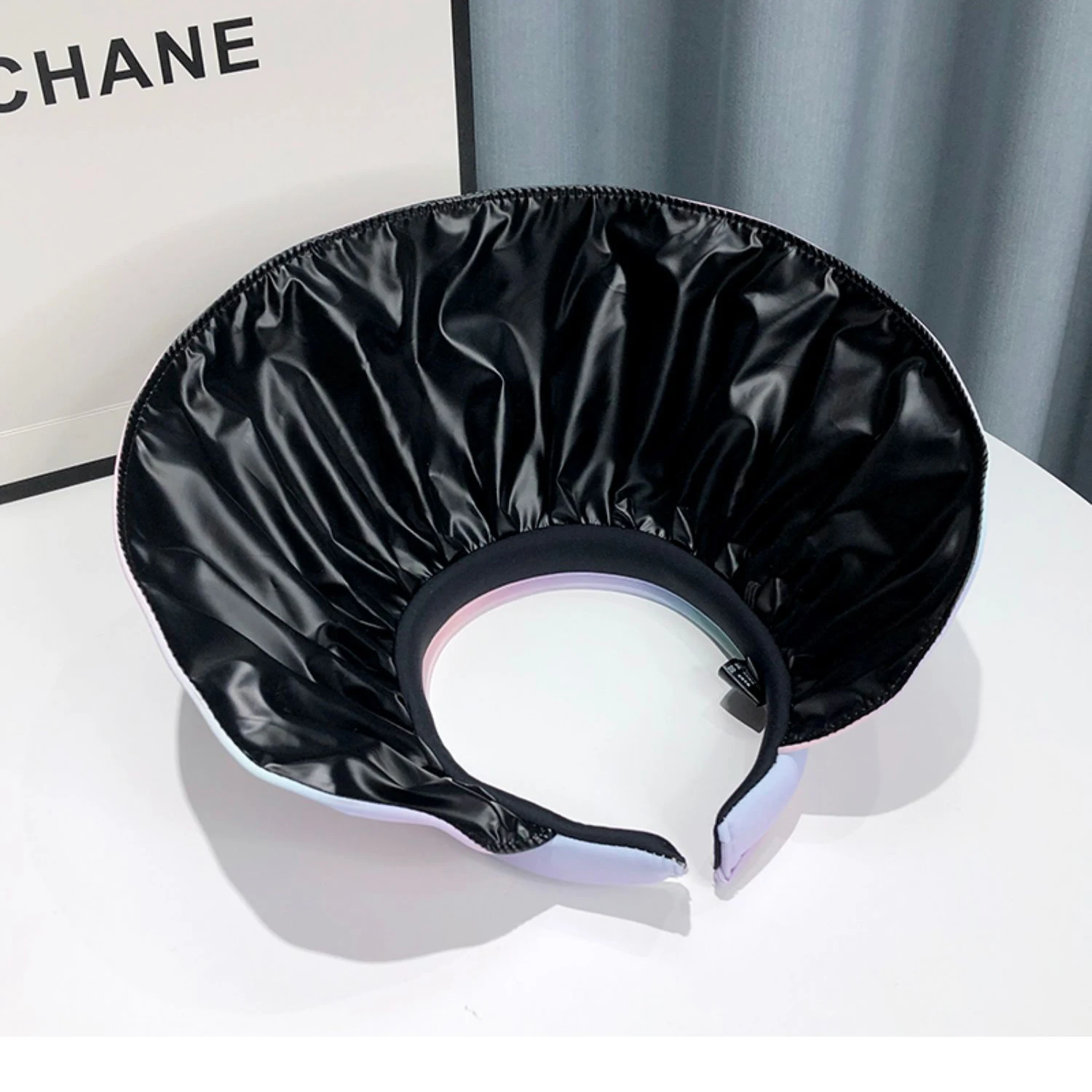 dama tahtası degrade bayan Boş şapkalar Vizör Yaz Geniş Kenarlı Güneş Şapkaları UV Korumalı Şapka Kadınlar için Plaj şapkası_voghion.com