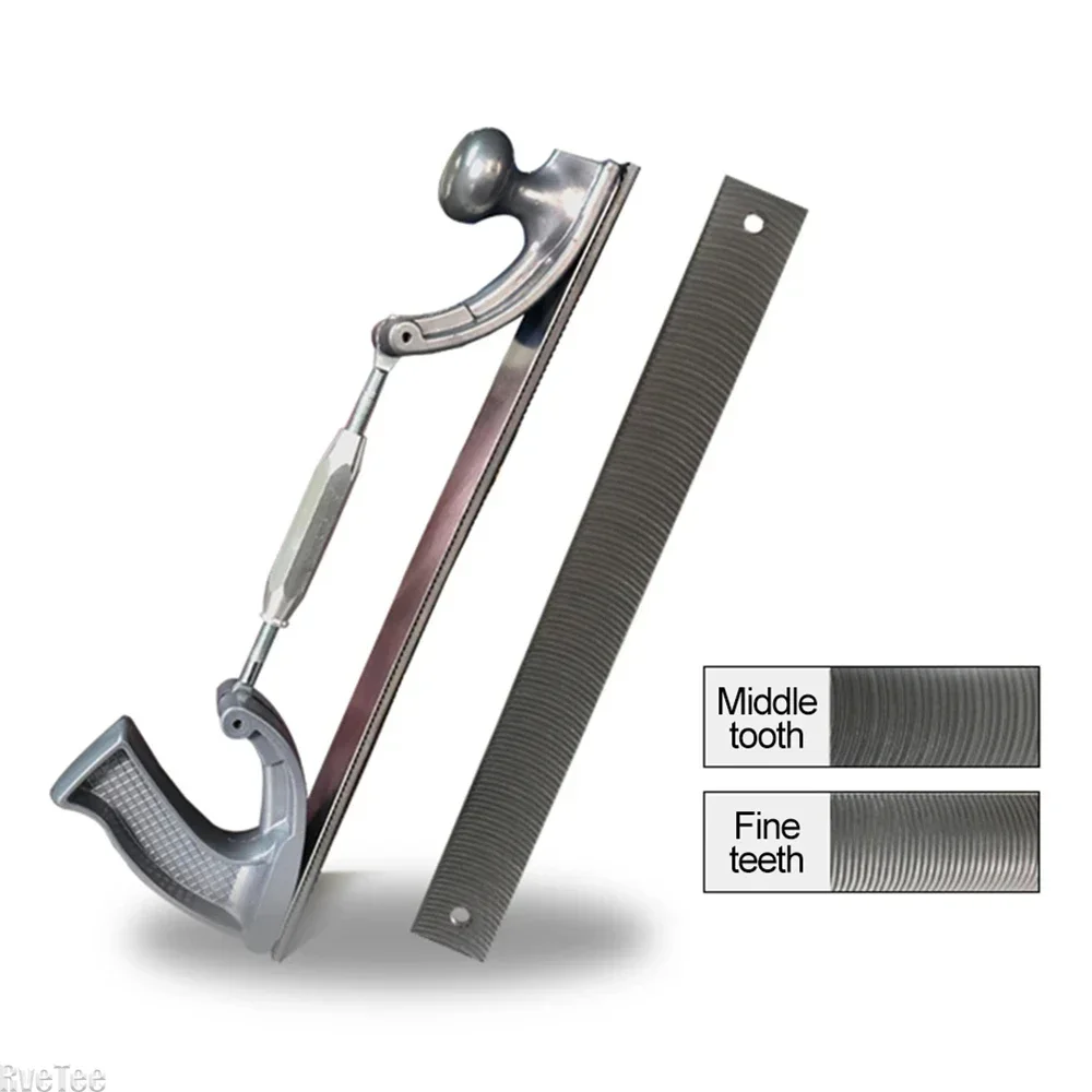 14" Adjustable Frame Milled Tooth Car Body Polisher Files Metal Panel Polishing Curved Steel File Tools Dent Repair Kits