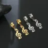 Kkjoy Fashion Stainless Steel Gold Color Music Symbol Earrings For Women Simple Treble Clef Note Earrings Temperament Party Gift 2