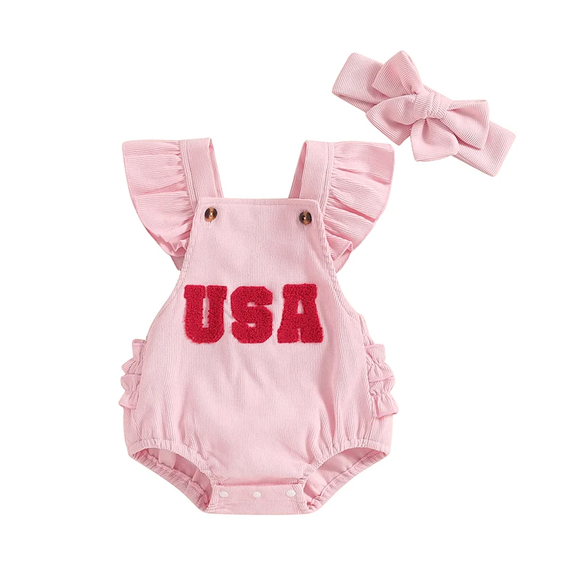 

Newborn Baby Girl Romper Little Sister Outfit Ruffled Sleeveless Bodysuit Summer Clothes