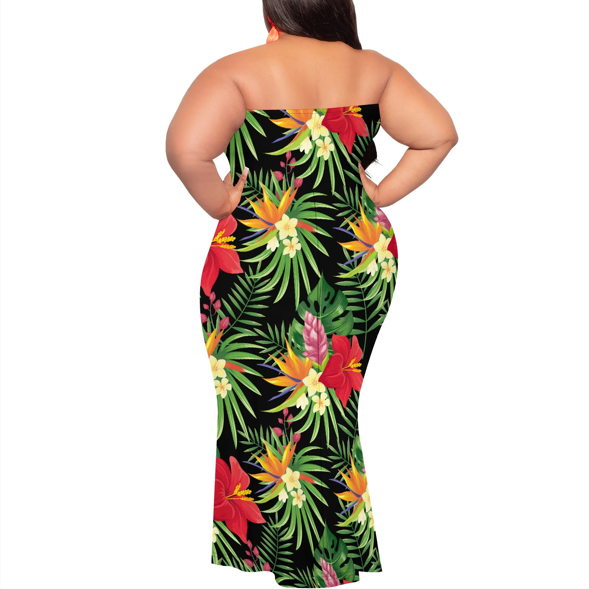 green emerald velvet dress UOUA Hawaiian Dresses for Women Plus Size Sundress Luau Party Summer Curvy  Maxi Tropical Boho Beach Dress Black L at Amazon Women's Clothing store