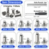 Chicago Screw Leather Rivets Assorted Screw Rivets M5 Chicago Binding Screws for Decorating PU Craft Belts(110PCS)A 3