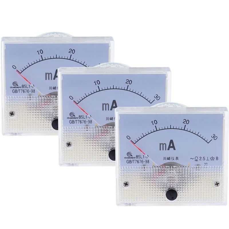 Strumento Analogico Da Pannello 85C1/85L1 65x56mm - Amperometro DC 50uA~30A / Voltmetro AC/DC 5V~300V