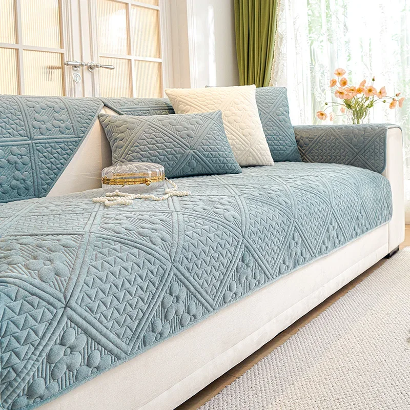 Floral Pattern Thicken Sofa Cover Universal Soft Velvet Sofa Cushion Non-slip Couch Towel Mat For Living Room Four Seasons 1PC sofa cover sofa cushion sofa towel