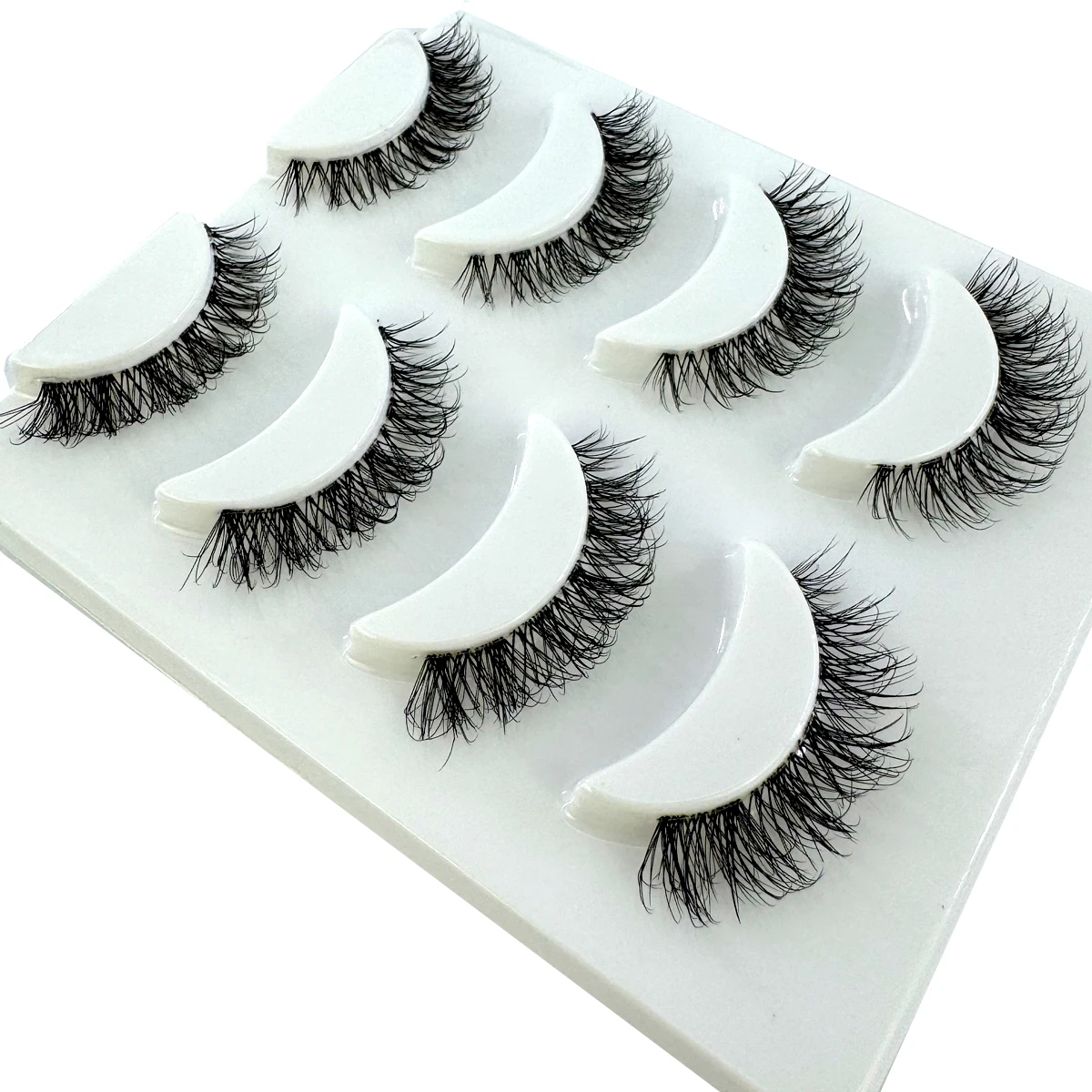 Neue 4 Paar natürliche, flauschige 3D-Volumen-Wimpern mit transparentem Band – weiche, leichte und wiederverwendbare Wimpernverlängerung – Detail 13