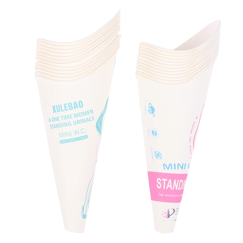 여성용 소변 장치 소변 깔때기, 외부 스탠딩 소변 컵, 방수 종이 스탠딩 소변 깔때기, 12 개