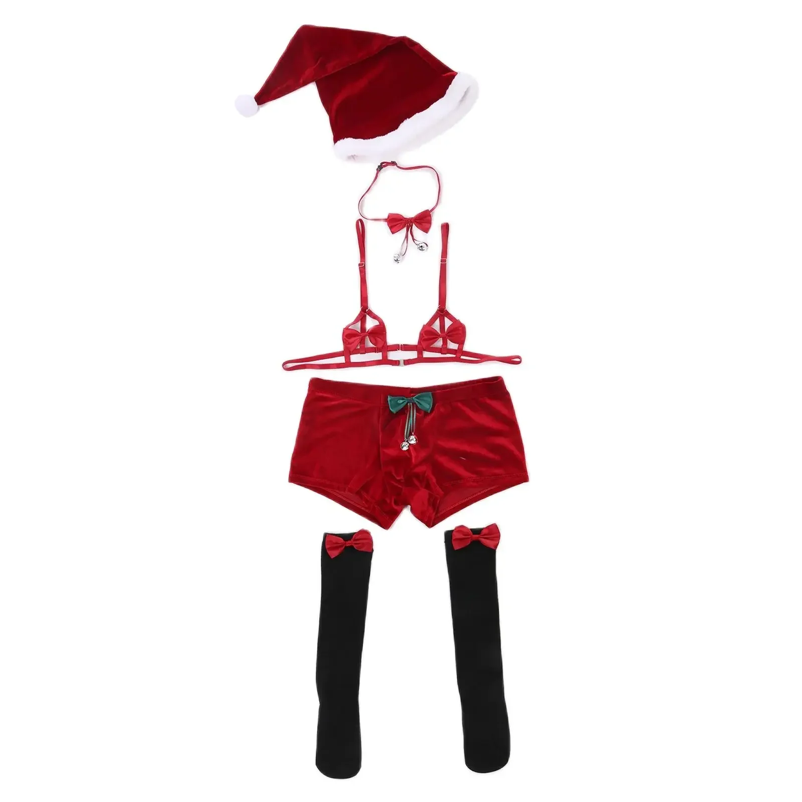 Xmas Santa Claus Man Christmas Cosplay Lingerie Set Men Sexy Erotic Underwear Festival Costume Role Play Outfit