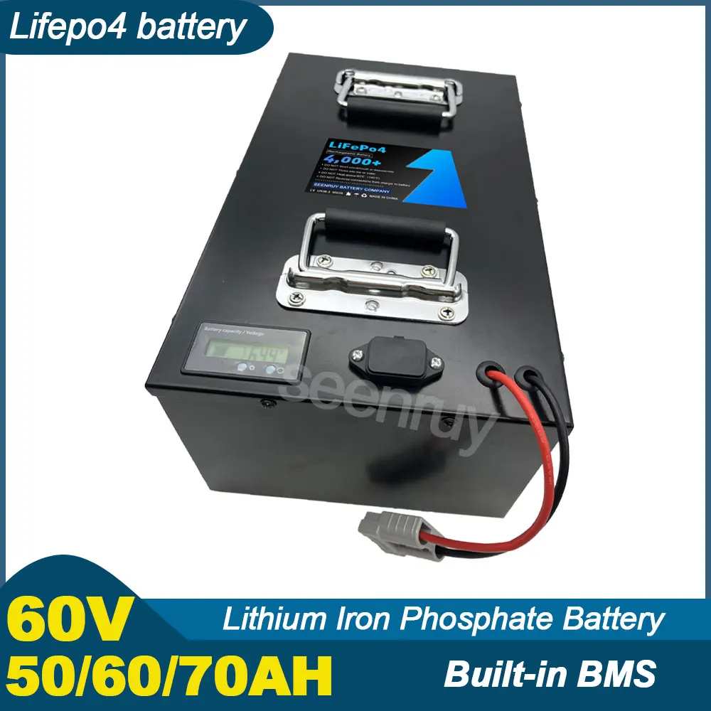 

60V 50AH 60Ah 70AH Lifepo4 With Charger Lithium Iron Phosphate Battery For Electric Vehicle Ebike Tricycle Motorcycle Scooter