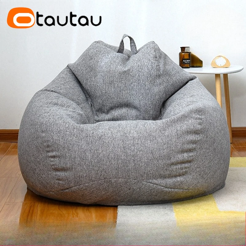 OTAUTAU Cotton Linen Bean Bag Cover DD002【No Filler Inside!You Need To Fill It By Yourself !】