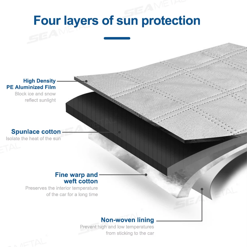 SEAMETAL Winter Car Snow Shield with Anti-Thief Design 2