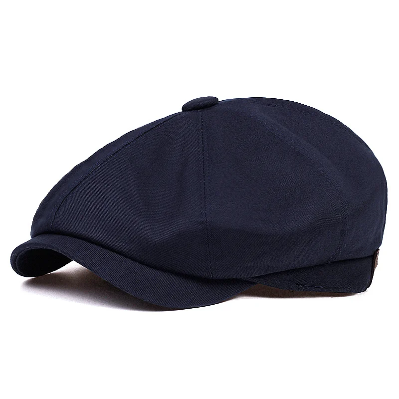 남성 레트로 뉴스 보이 모자 스티치 베레모 모자 가을 겨울 빈티지 화가 팔각형 모자 Gorras