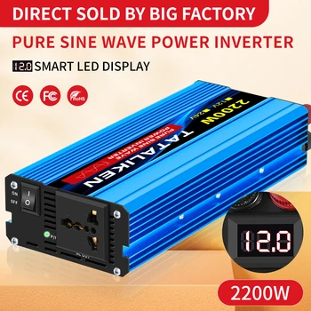Pure Sine Wave อินเวอร์เตอร์ 1000 W-4000 W DC 12 V to AC 220 V 50 hz Power Inverter Charger Adapter Universal Socket 1