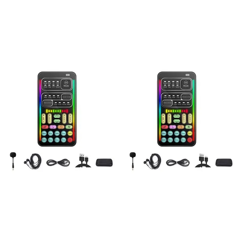 클래식-2X I9 보이스 체인저 풀 키트 다중 오디오 효과 블루투스 라이브 사운..