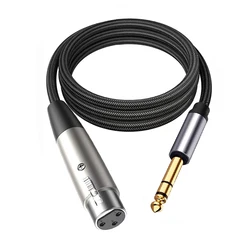 Premium XLR to 1/4 TRS Stereo Balanced Audio Cable for Professional Sound Equipment (6.5mm to XLR Female)