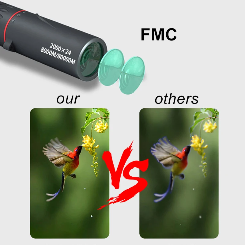 2000x24 HD Monocular Telescope Mini Portable Mobile Phone Telescope with Holder Outdoor Camping Hunting Birdwatching Telescopes 5