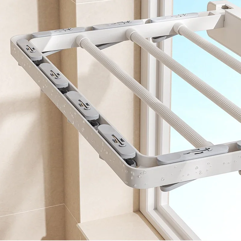 Folding Drying Rack Wall Mounted Drying Clip Windproof Sock Clip Clothing Rack Hanger Household Sock Drying Clip Space Saving 6