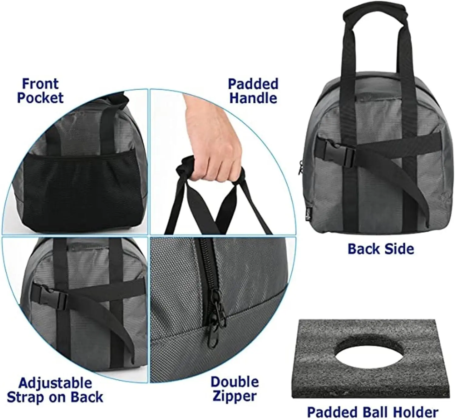 New Bowling Bag With Padded Ball Holder Portable Bowling Tote Bag Packs Accessories Holder Gift