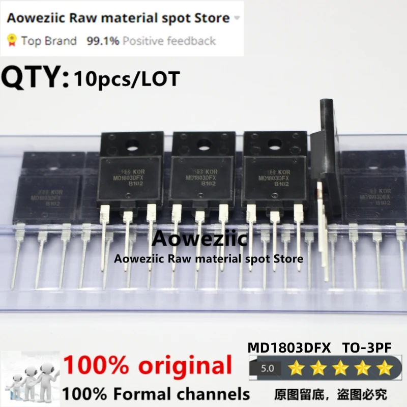 Aoweziic Transistor Original MD1802FX MD1803DFX TO 3PF NPN 100 V 10A, 1500 nuevo, importado