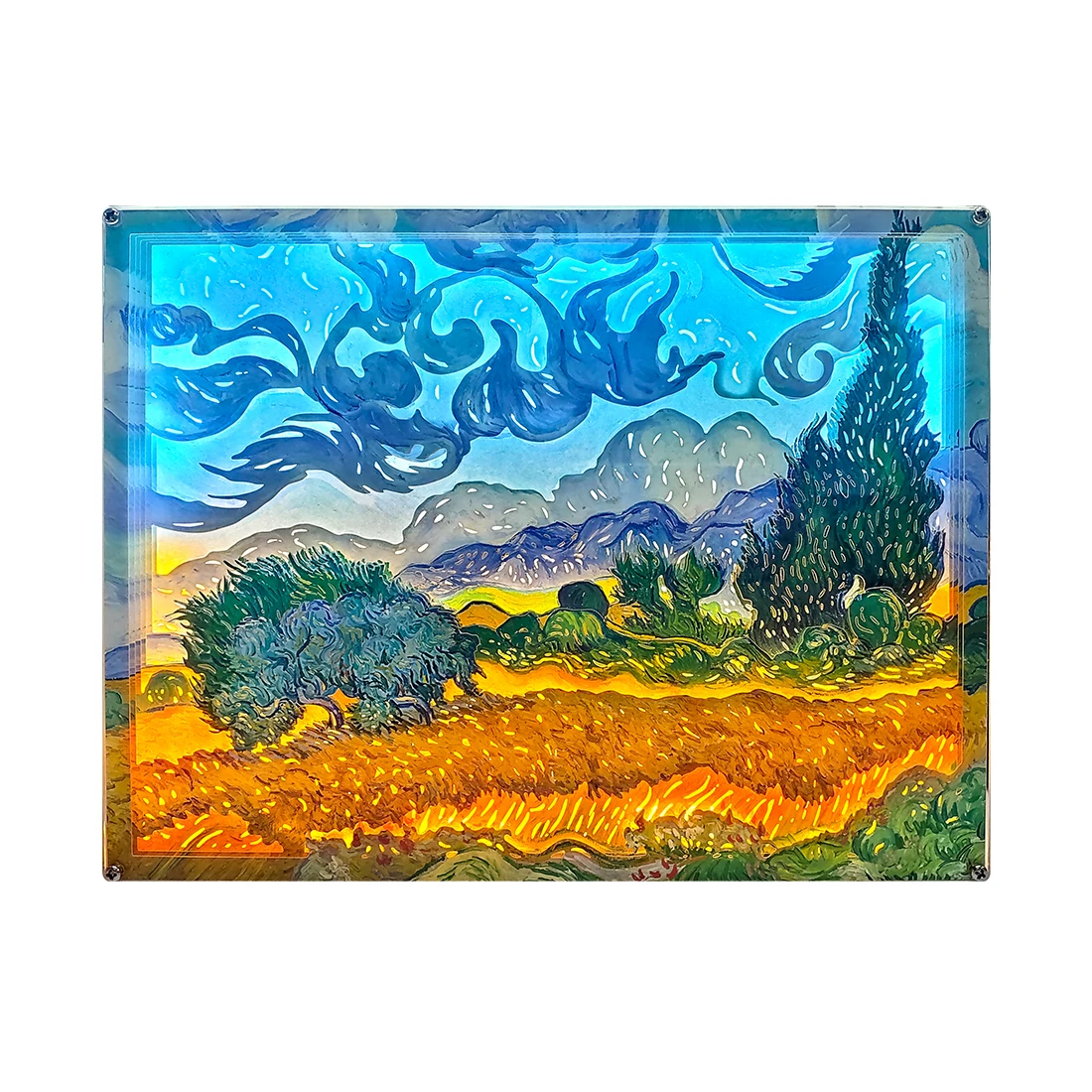 3D Light Shadow Box Van Gogh Wheat Field Paintings For Living Room Table  Lamp Custom Poster Picture Frame Nordic Home Decor - AliExpress, image size:1100x1100