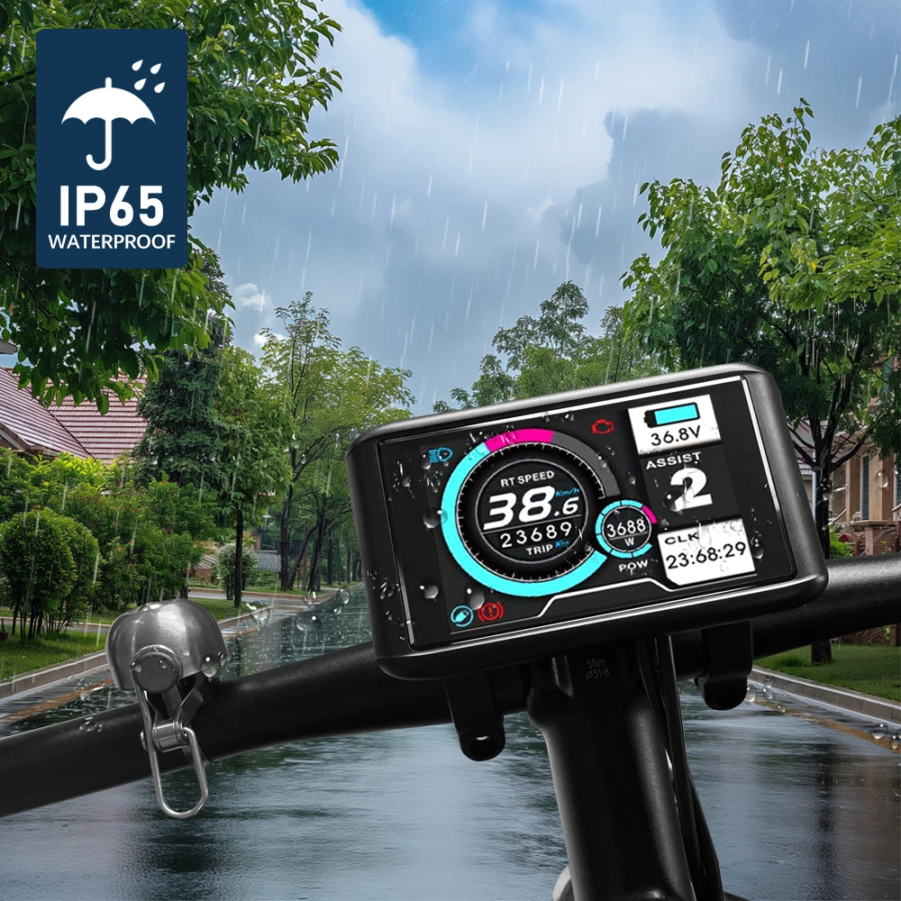 Electric Bike LCD Display with UART 2 Communication SM/Waterproof Connector for Electric Bike accessory 36V-72V UKC1