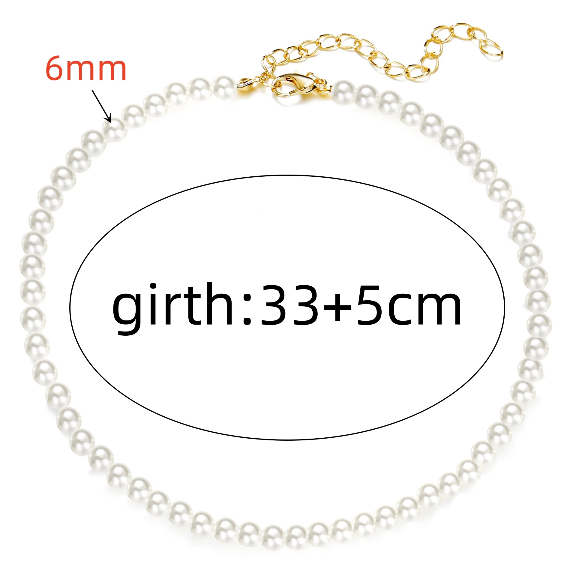 Trend 6 8 10mm White Pearl Chokers Necklace Clavicle Chain For Women Classic Elegant Wedding Neck Jewelry Love Pendant Gift