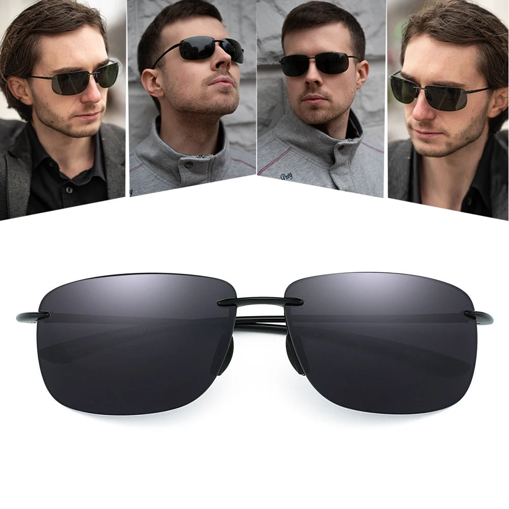 JIM Ultralight Sport Sunglasses for Men Women TR90 Rimless Frame for Running Fishing Cycling Driving_voghion.com