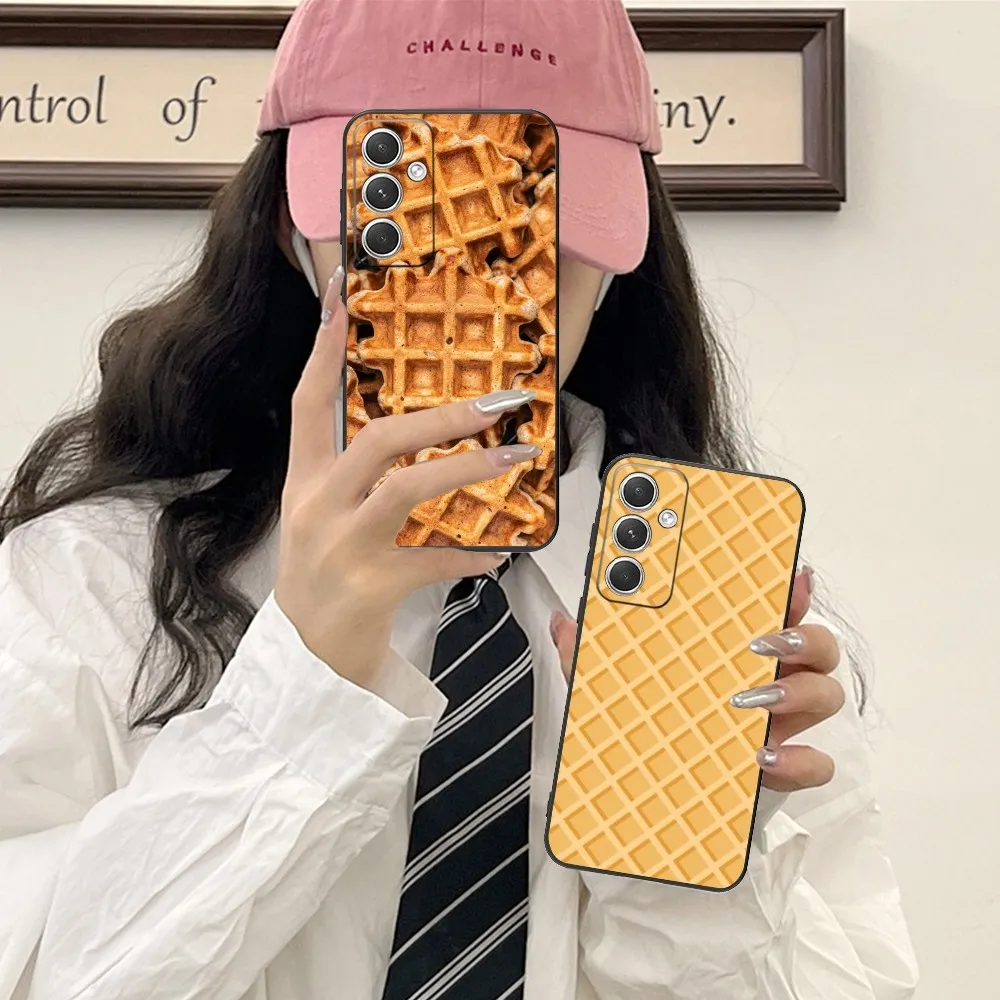 Delicious Waffles Mobile Cell Phone Case For Samsung Galaxy S24 S23 S22 S21 S20 S10 S9 Plus Fe Ultra Lite Black Cover Funda