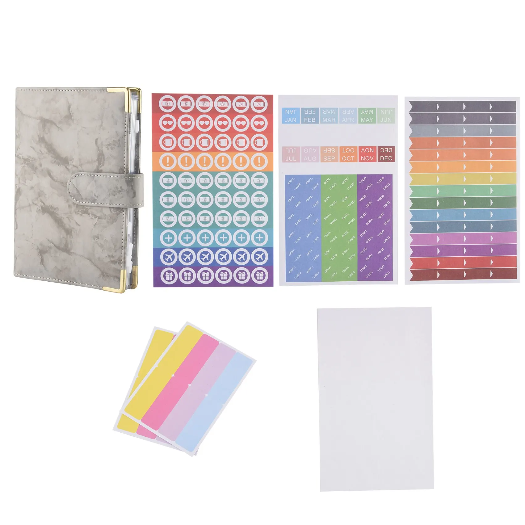 강력 추천-예산 바인더 현금 절약 지갑 현금 정리 바인더 예산북 플래너 바인더 (라벨 포함)