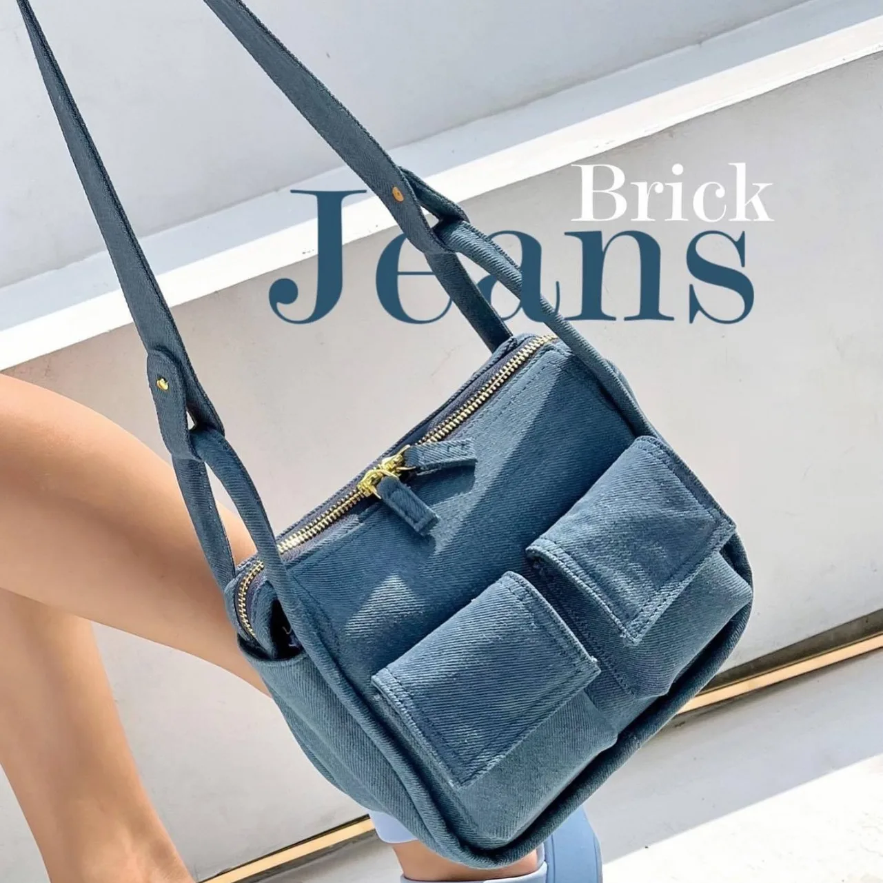 

IPinee multi-pocket JEANS denim handbag 2024 new casual one-shoulder diagonal bag purses and handbags luxury designer