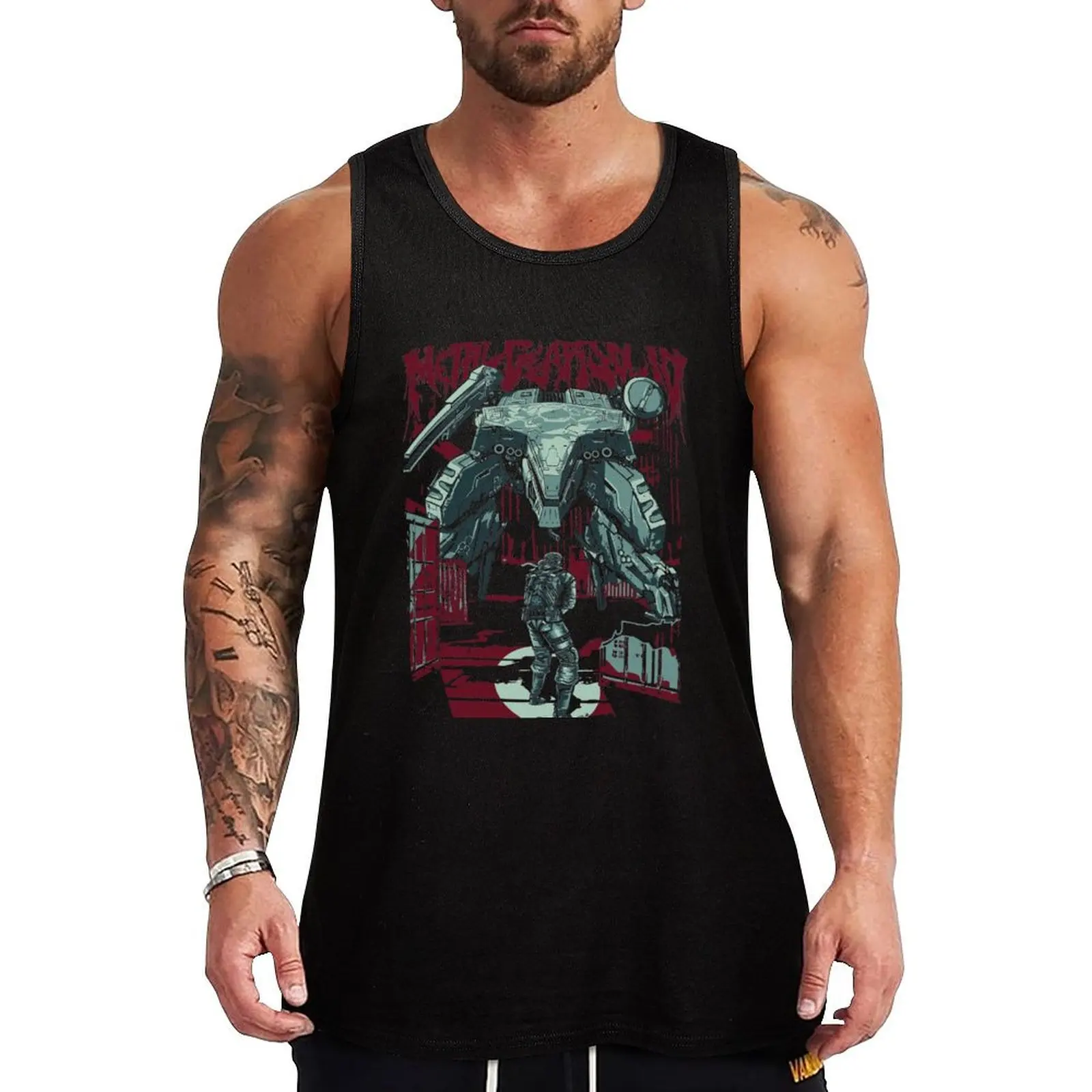 

Metal Gear Solid Fan Art Tank Top gym clothes man fitness singlets for men