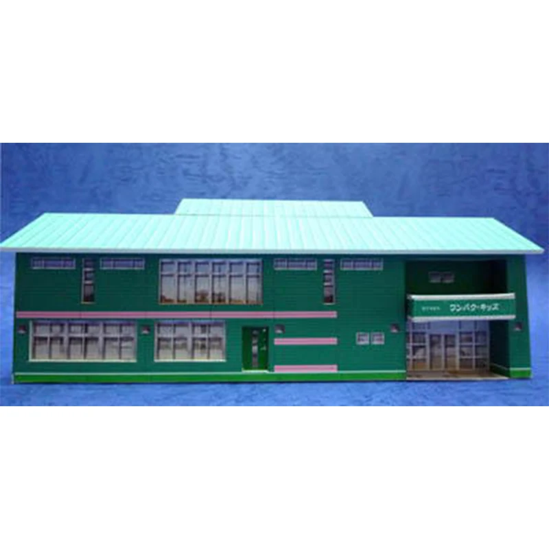 1:150 N-Scale Japanese Building Diorama 3D Paper Model Scene DIY Handmade Ornaments Ushii Hotel and Kindergarten